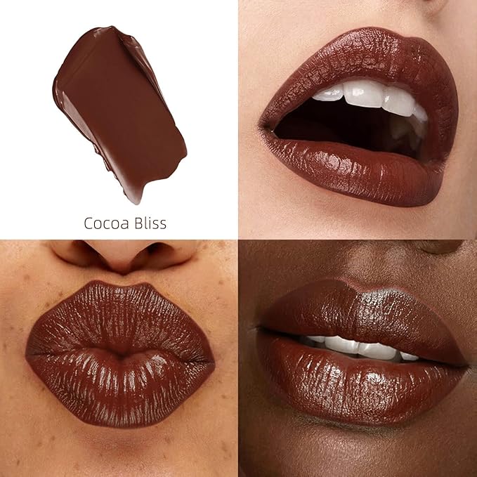 ilembane Cocoa Brown Hydrating Lipstick, Glossy Tinted Lip Balm - Cocoa