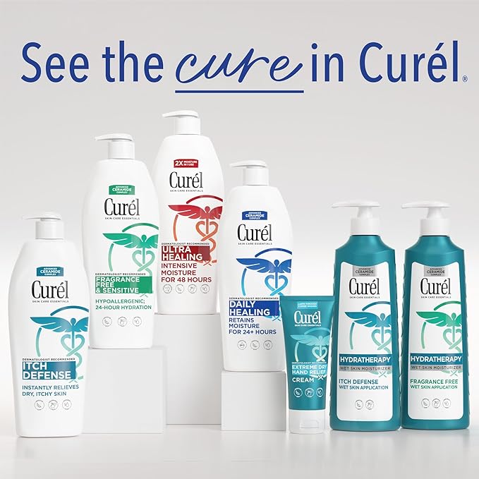 Curel Itch Defense In-Shower Body Lotion, Fragrance Free, 12 fl oz