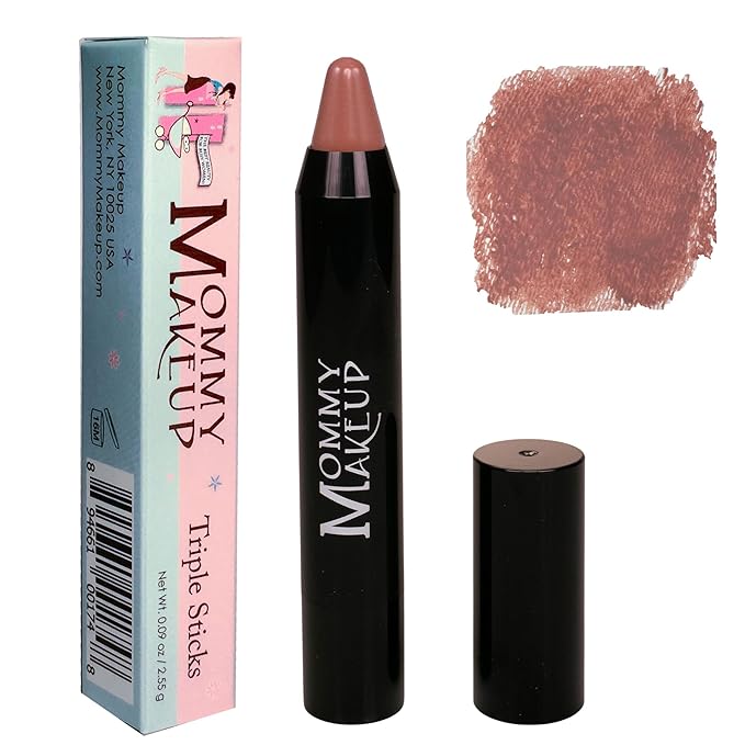 Mommy Makeup Triple Sticks Lipstick, Cream Blush & Treatment All-in-One