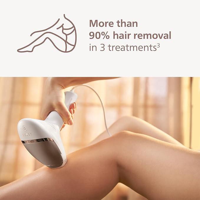 Philips Lumea IPL — Salon-Like Laser Hair Removal for Women, Permanent Hair Reduction Device At Home for Face & Body — Safe & Painless for Face, Bikini, Body, 5 Settings & Skin Sensors, BRI984/03