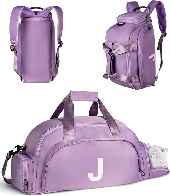 Vogewood Travel Essentials-Girl Gift, Duffle Bag for Kids, Initial Gym Bag
