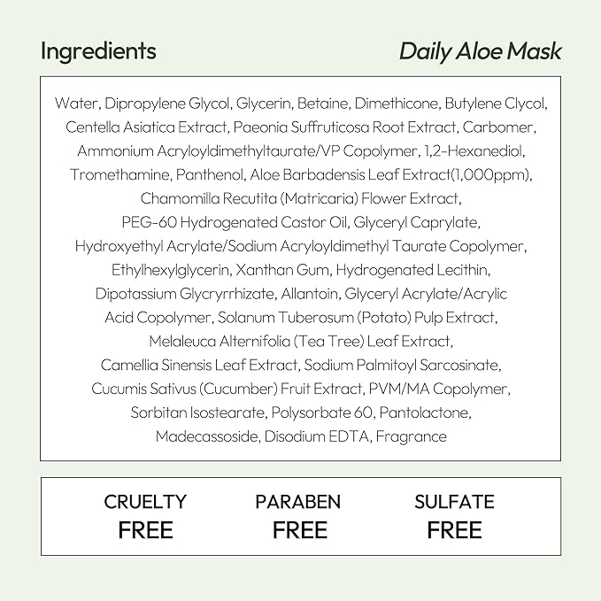 LAPCOS K Beauty Aloe Sheet - Soothing & Hydrating Face Mask (Pack of 10)
