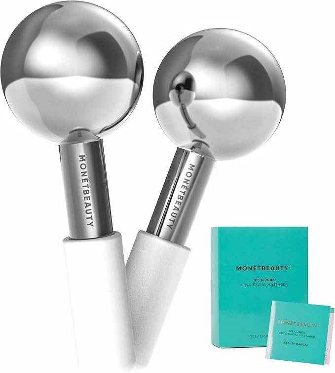 MonétBeauty Tighten Skin, Depuff & Sinus Relief? Try Stainless Steel Ice Globes for Facials, Durable Cryo Globes Tighten Pores, Face Globes for Facial Massages & Daily Beauty Routines