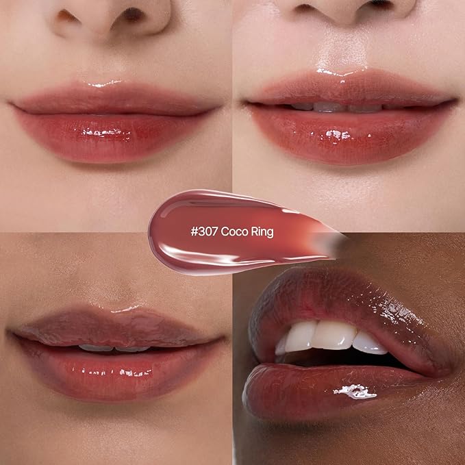 Laka Jelling Nude Gloss, 4.5g/0.15oz, Sheer Hydrating Lip Oil with No Stain, Non-Sticky, Nourishing Gloss for a Glowy Look, K-Beauty (#307 Cocoring)
