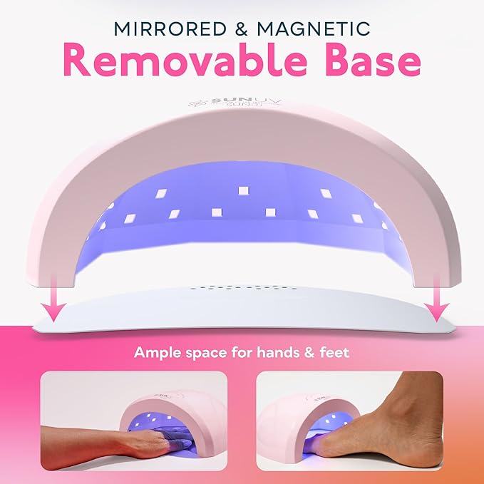 SUNUV UV Light for Gel Nails, Professional UV LED Nail Lamp SUNONE Pink