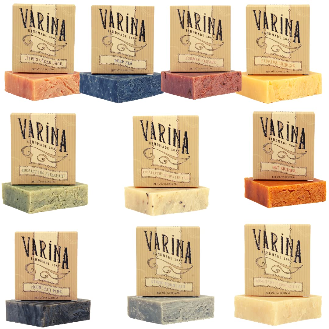 Varina Patchouli Soap Variety - 5 Pack - Gentle Cleansing for Sensitive Skin, Earthy Scents Handmade Soap