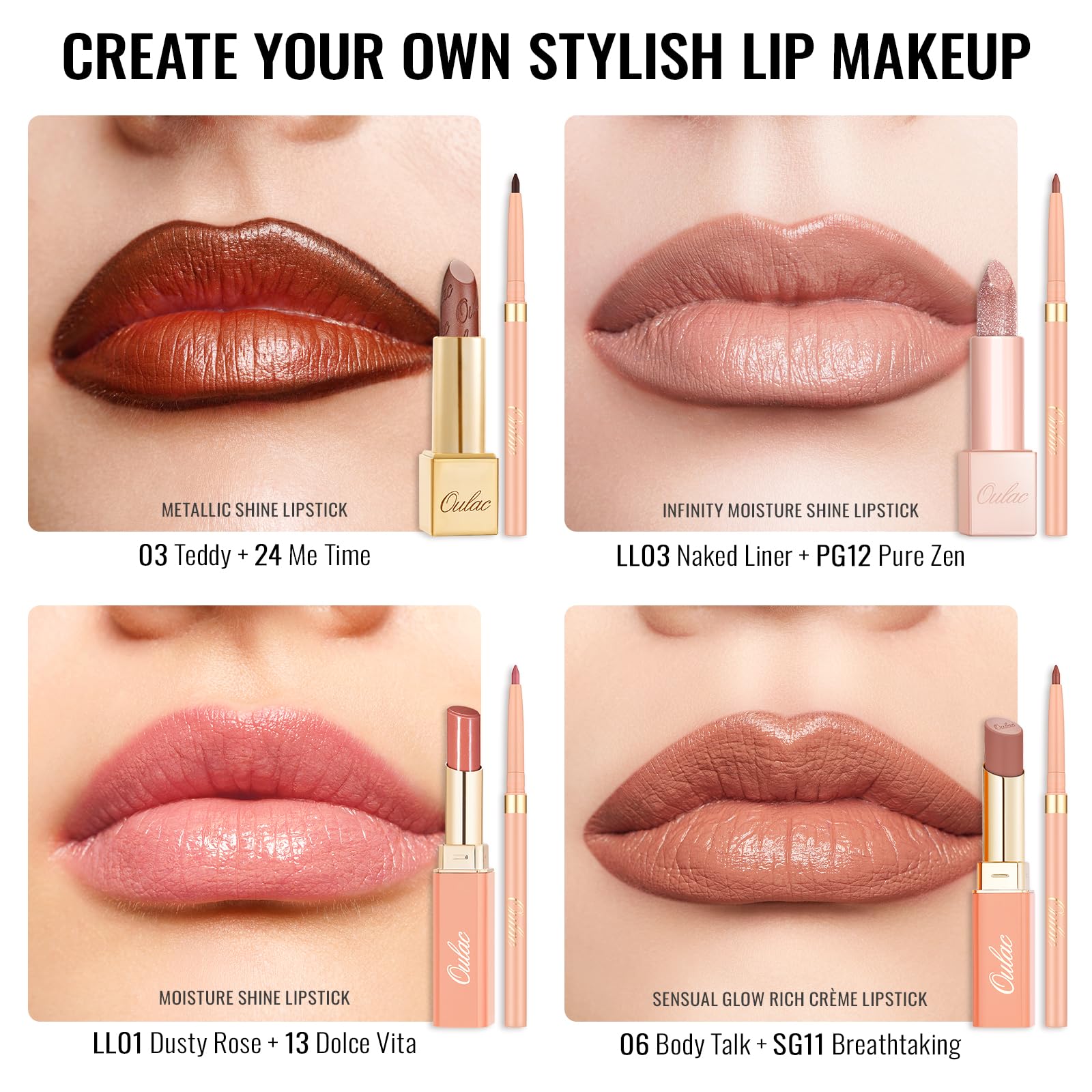 Oulac Waterproof Lipliner Pencil - Smooth and Creamy, Retractable Lip Makeup for Precision Application, Vegan & Cruelty-Free, LL06 Mulled Wine