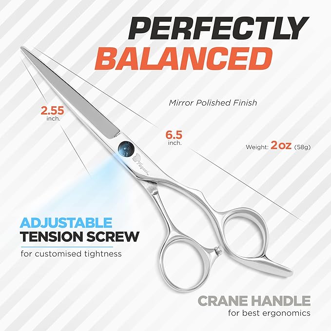 Fagaci Hair Cutting Scissors 6", Professional Hair Shears with Sharp Blades