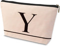 HDYHDY Letter A-Z Initial Personalized Makeup Bags, Birthday Gifts for Women, Monogrammed Gifts for Women Mom Sister Best Friend Bride Bridesmaid, Mothers Day, Christmas, Small Travel Cosmetic Bag (Y)