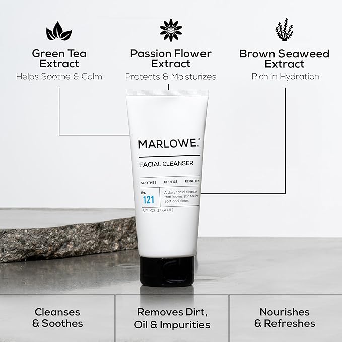 MARLOWE. Facial Cleanser, Daily Face Wash, Removes Dirt + Oil, 6 oz