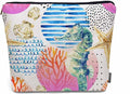 Kalygon Makeup Bag Seahorse Makeup Bags For Purse Pouch, Sea Animal Coral Reef Seashell Seahorses Travel Toiletry Bag Cosmetic Bag Makeup Bags Flax Makeup Organizer Bag Pencil Pouch For Man Woman