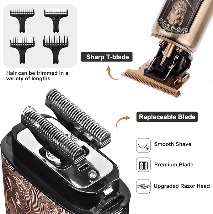 Ufree Foil Shaver and Beard Hair Trimmer Set, Men Electric Razor，Mens Gifts