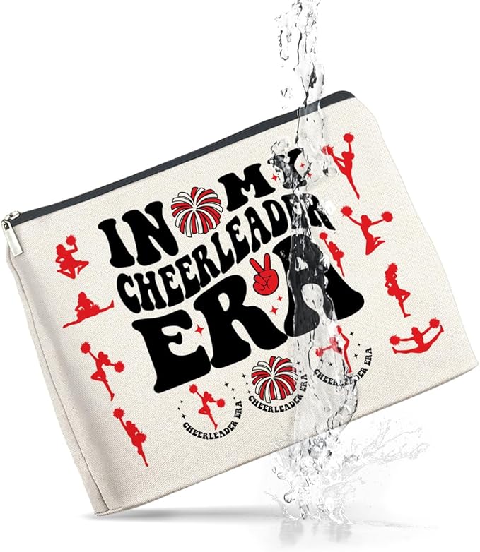 UPNEGE Cheerleader Gifts Makeup Bag Cheerleading Team Gifts for Women Cheerleader in My Cheerleader Era Zipper Makeup Pouch