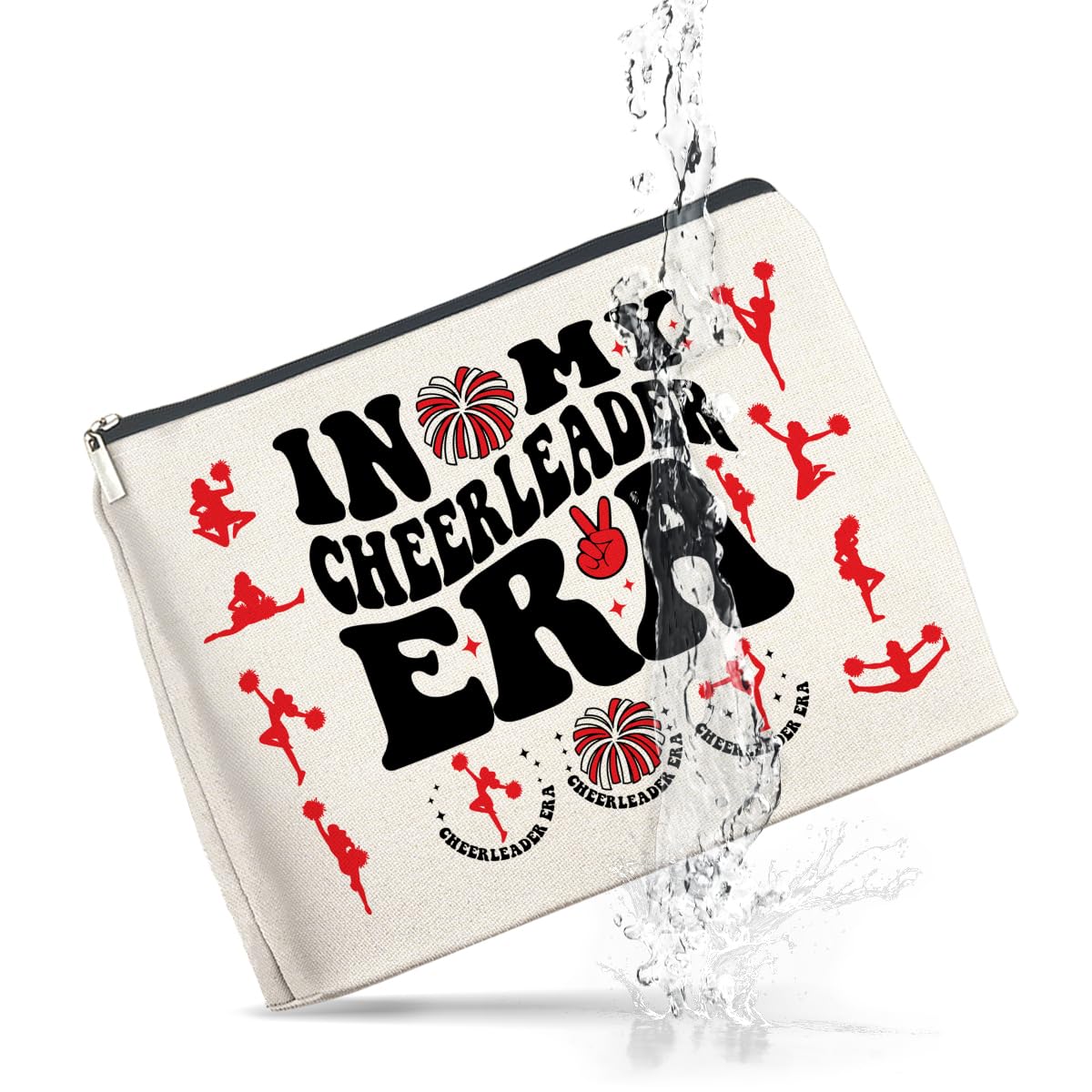 UPNEGE Cheerleader Gifts Makeup Bag Cheerleading Team Gifts for Women Cheerleader in My Cheerleader Era Zipper Makeup Pouch