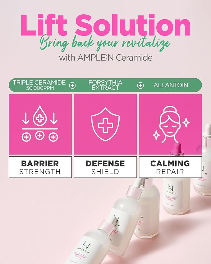 AMPLE:N Ceramide Shot Ampoule, Korean Barrier Serum, 1.01 fl oz