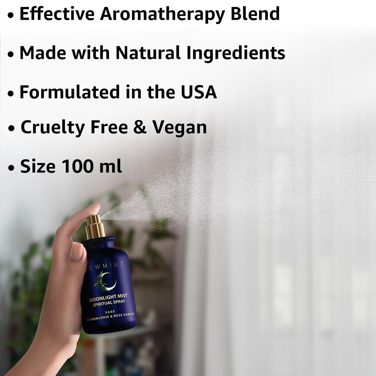 Clearing Sage Smudge Spray Mist Spiritual Aromatherapy for Stress Relief Success Prosperity Frankincense Rose Natural Essential Oils Destress Gift
