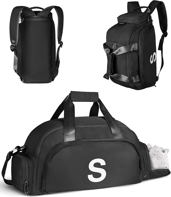 Vogewood Teenage Boy Girl Gifts, Initial Gym Bags with Shoe Compartment
