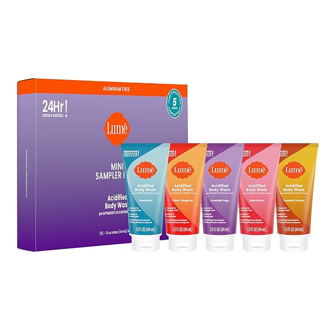 Lume Acidified Body Wash 5 pk Mini Sampler - 1.5 oz (combo scents)