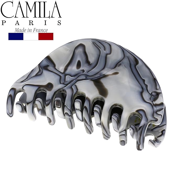 Camila Paris CP2958 French Hair Clip for Women, Small Handmade, Gray, Strong Hold Grip Hair Clips for Women, No Slip Durable Styling Girls Hair Accessories, Made in France