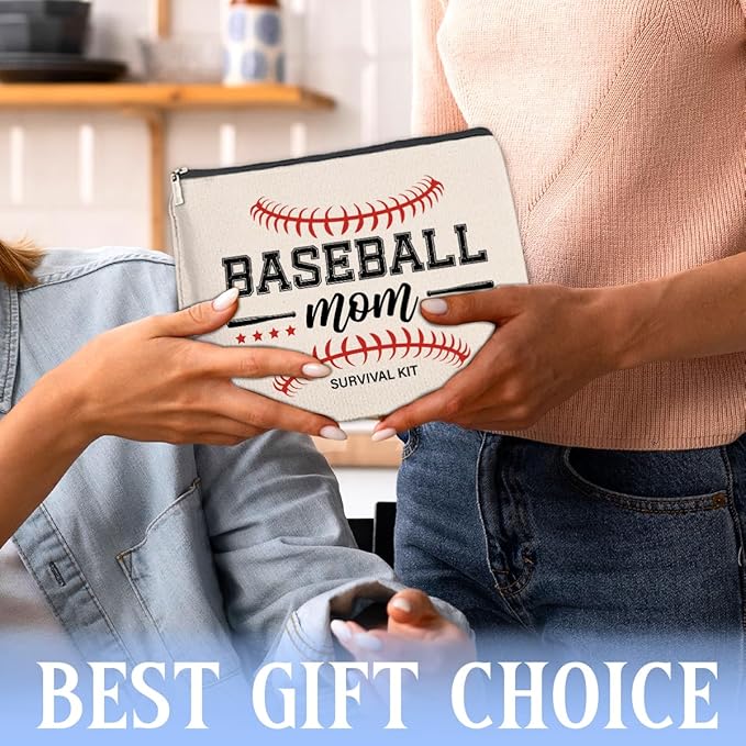 FYDHQSS Baseball Mom Gift Makeup Bag for Women Baseball Lovers Team Player