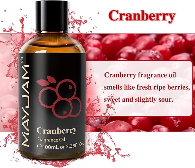 MAYJAM Cranberry Fragrance Oil Essential Oils for Diffusers, 3.38FL.OZ