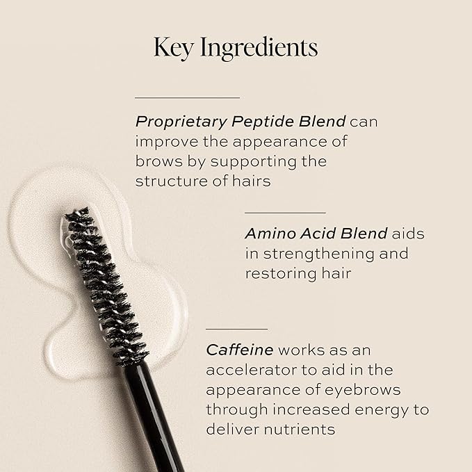 DIME Beauty Eyebrow Enhancing Gel - Clear Brow Gel with Peptides, Amino Acids & Caffeine, Eyebrow Growth Serum and Styling for Fuller, Thicker, Stronger-Looking Brows, Vegan, 0.20 oz / 6 ml