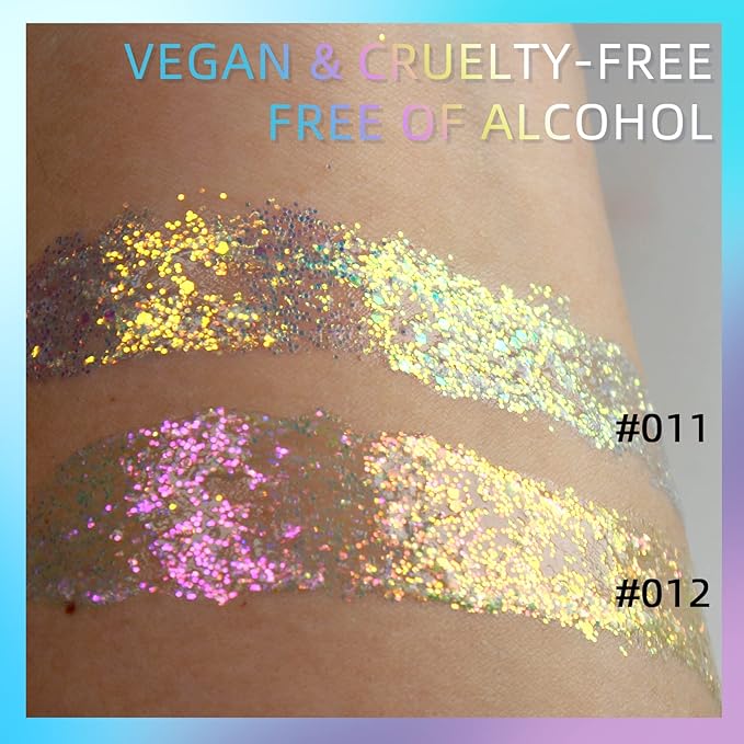 DAGEDA Sparkling Pink Body Glitter Gel, Sparkly Hair Face Glitter Makeup