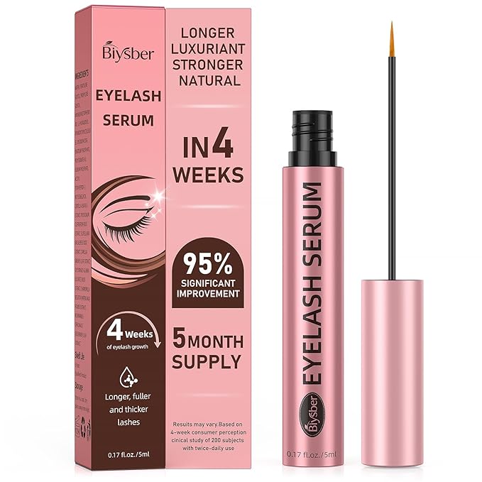 Lash Serum for Eyelash Growth: Rapid Eyelash Growth Serum with Advanced Formula for Longer, Thicker, Fuller Looking Lashes (Pink, 5 ML)