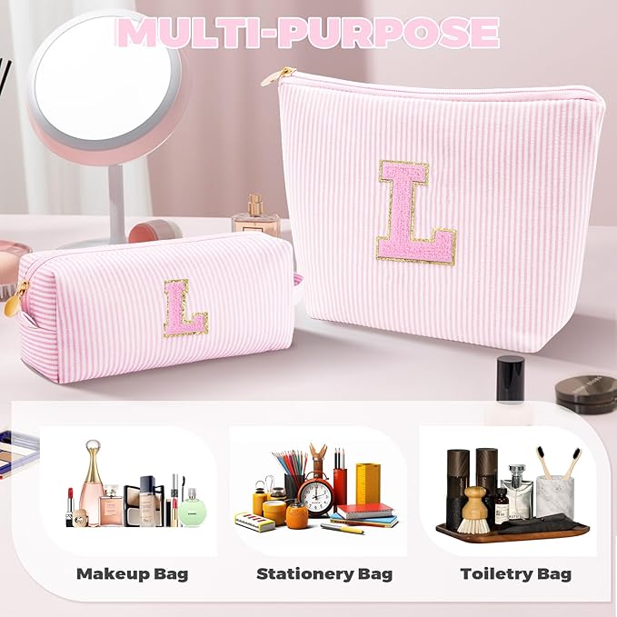 Btffitting Gifts for Teen Girls Women - Birthday Gifts for 10 11 12 13 14 15 16 17 18 Years Old Girl,Makeup Bag Cosmetic Bag,Teacher Gift Trendy Stuff Toiletry Bag - Pink,L