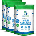 Multi Collagen Peptides Powder - Hydrolyzed, Unflavored, Grass Fed, 3-pk