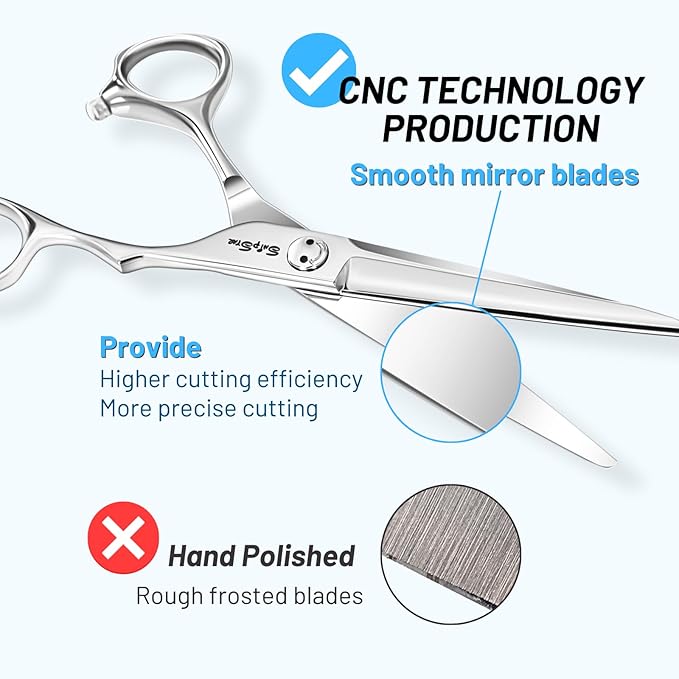 SnipStar 6.5" Professional Hair Cutting Scissors, Japanese 440C Steel