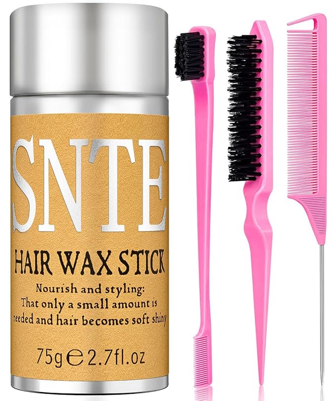 Hair Wax Stick & Slick Back Hair Brush – Frizz Control for Women & Kids, Non-Greasy & No Residue – Smooths Flyaways, Creates Sleek Ponytails & Buns – Styling Accessories & Teen Girl Gifts Trendy Stuff