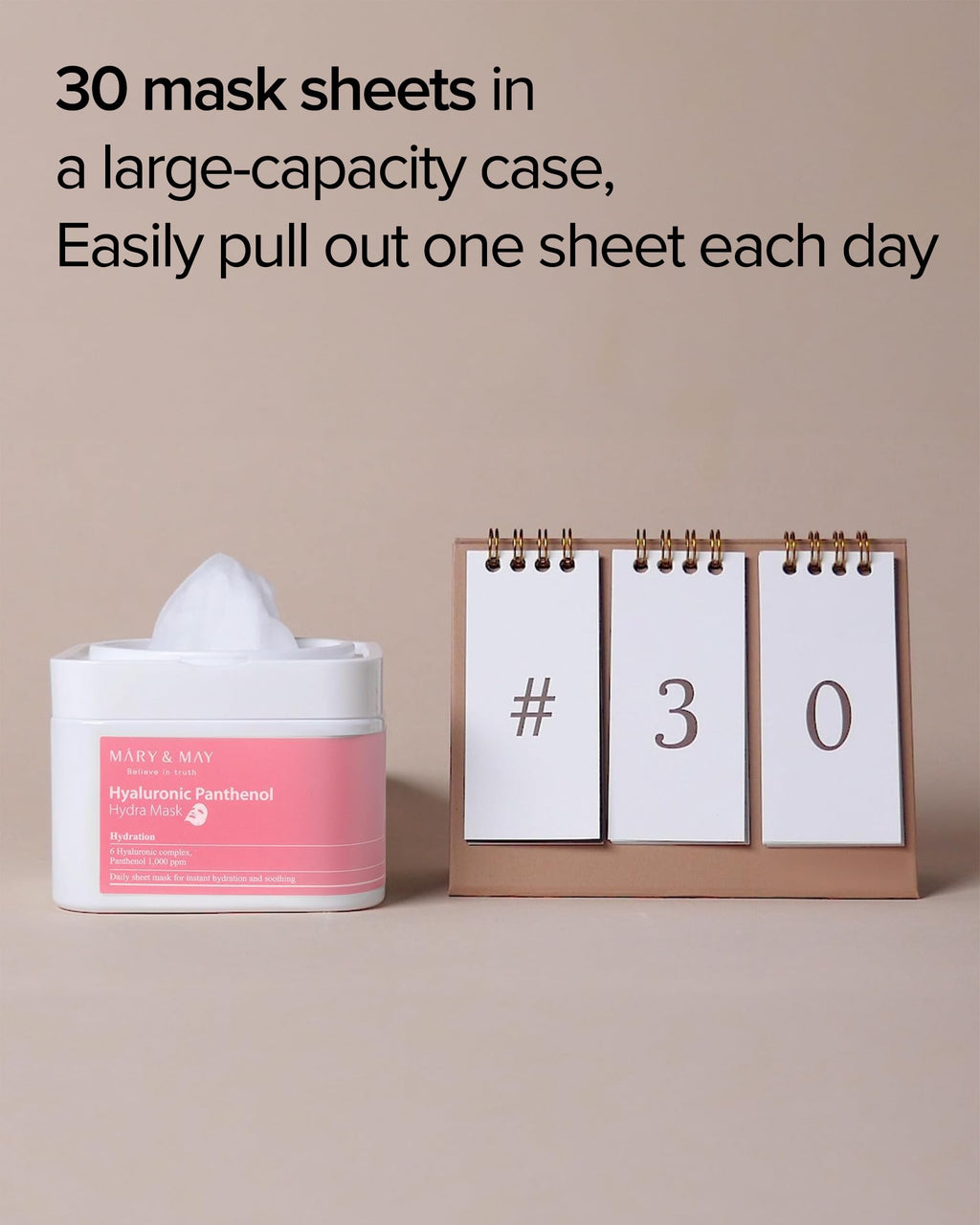 Mary&May Hyaluronic Panthenol Daily Sheet Mask, 30 Sheets