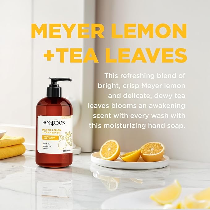 Soapbox Meyer Lemon & Tea Leaves Liquid Hand Soap - Hand Wash - 3 Pack