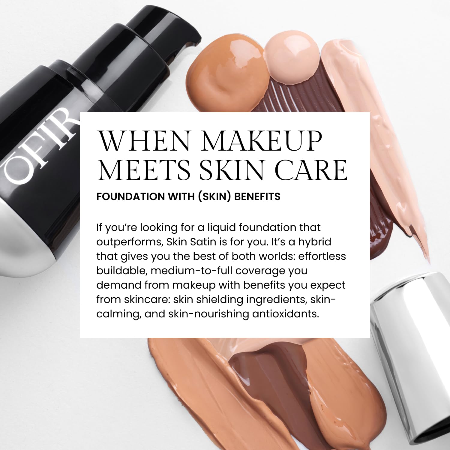 OFIR Skin Satin Medium Coverage Foundation | Lightweight Foundation Makeup with Vegan Formula | Blue Light Protection & Non-Creasing for Long-Lasting Wear | 1 FL OZ (Almond - Medium Neutral)