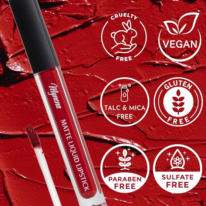 Mynena Hydrating True Red Matte Liquid Lipstick Long Lasting - Lola