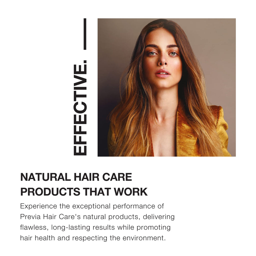 PREVIA Hair Gloss Taming Serum & Leave-In Conditioner - Anti-Frizz Heat Protectant for Dry Damaged Hair - Organic Almond Vegan Moisturizing Gloss - 6.7 oz