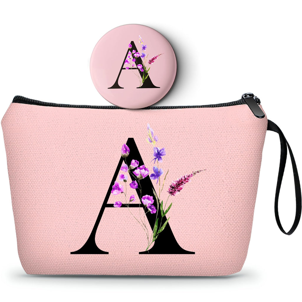 A-Z personalized gifts for women,Initial cosmetic bag with Mirror, D — 기타