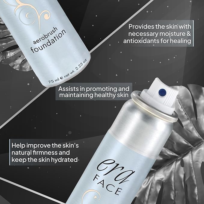 Era Beauty Face Spray Makeup (R2 Ivory, 2.25 oz) - Airbrush Foundation, Everyday, Buildable, Professional Spray on Cosmetics
