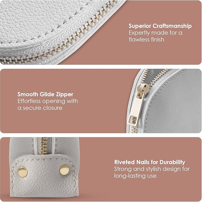 Air Beauty Small Makeup Bag For Purse - Elegant & Compact Cosmetic Pouch For On-The-Go Beauty - Travel Essentials (Gray)
