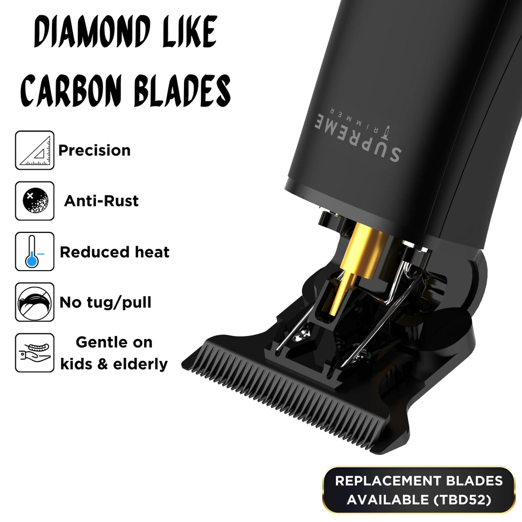 Supreme Trimmer Professional T Shaper | Cordless Hair & Beard Liner for Men | Low Noise, Precision Edger Clippers | Ideal for Sensitive Skin, Kids & Elderly | Barber & Home Use