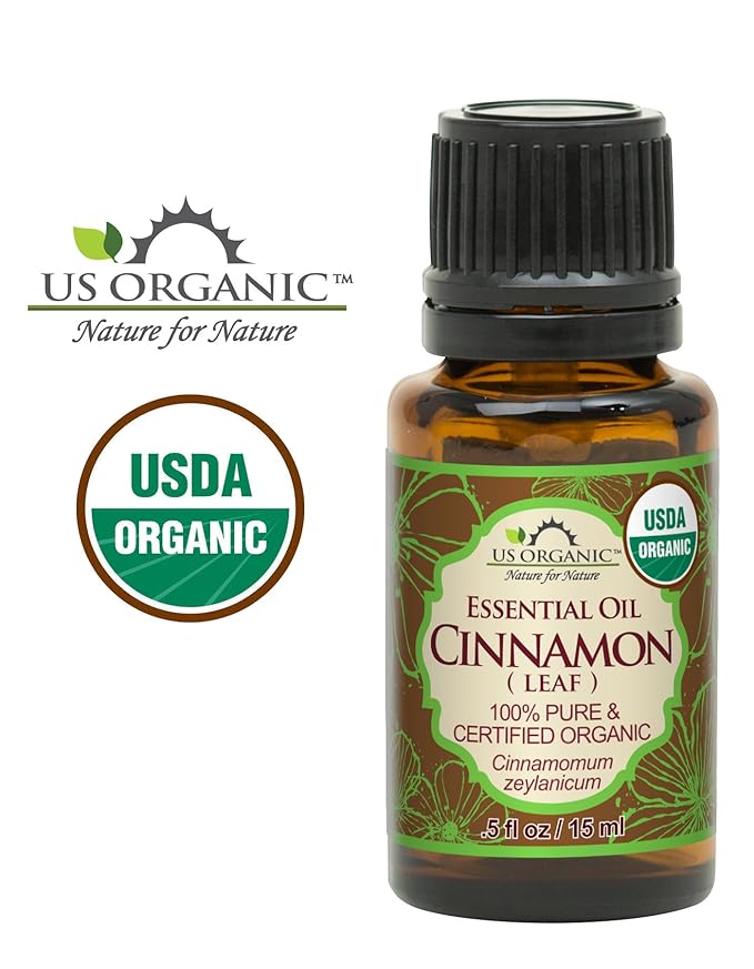 US Organic 100% Pure Cinnamon Leaf Essential Oil - USDA Certified Organic, Steam Distilled - W/Euro Dropper (More Size Variations Available) (15 ml /.5 fl oz)