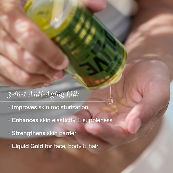 KORRES Extra Virgin Olive Oil for Face, Hair & Body, Moisturizer 3.38 Fl Oz