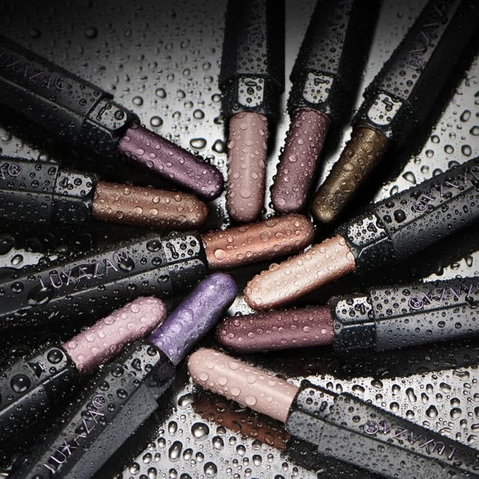 LUXAZA PRO Plum Eyeshadow Stick Makeup Set 10PCS, Neutral Shimmer And Matte Cream Eye Shadow Palette, Metallic Bronze Smoky Eyeliner Brightener Crayon Pencil Kit, Ideal Gift for Women -Lilac Brown