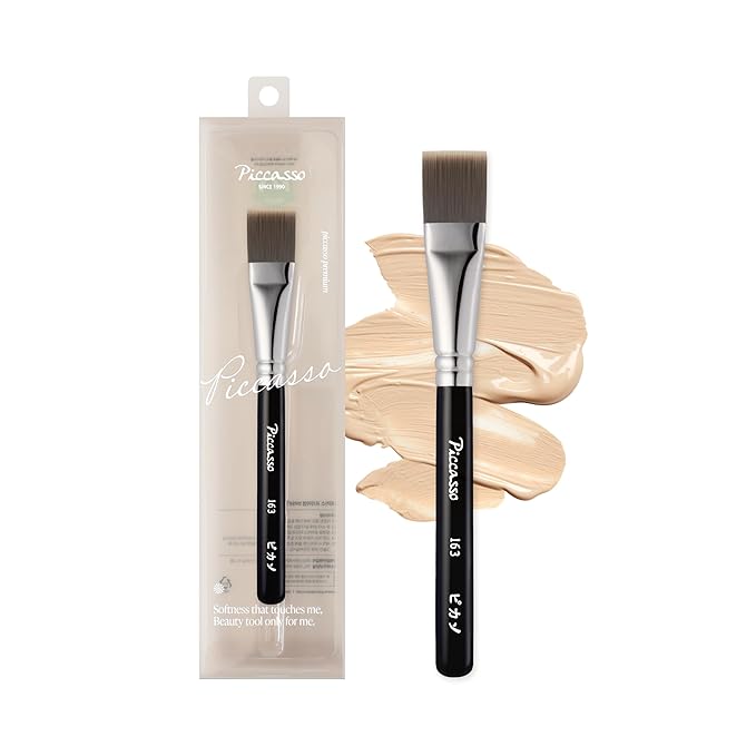 Piccasso 163 Flat Foundation Brush for Liquid Makeup, Cream Foundation