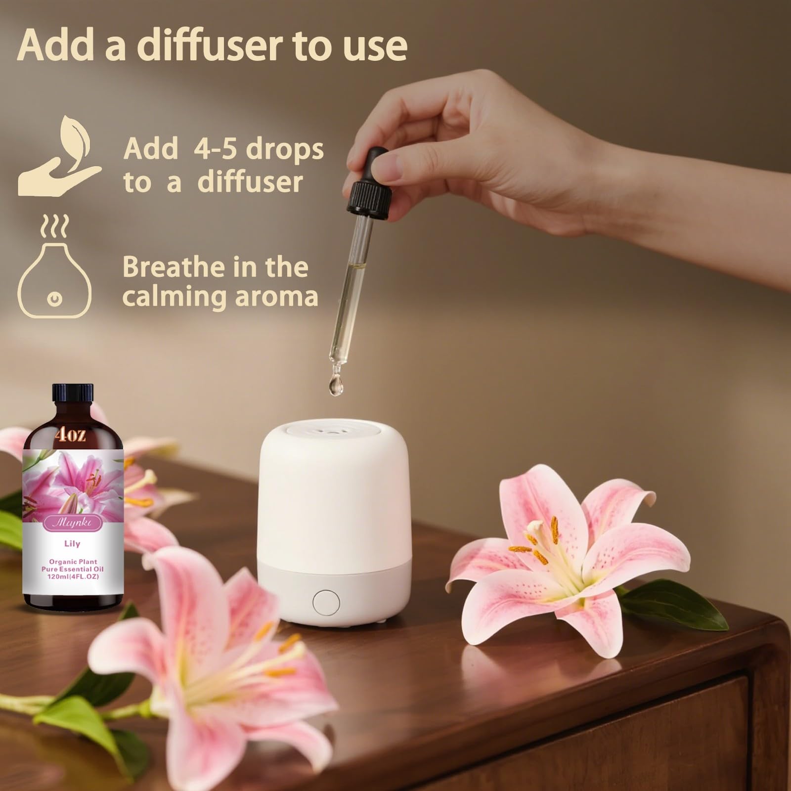 MLYNKL Lily Essential Oil,Lily Oil for Home Diffuser,4 fl oz