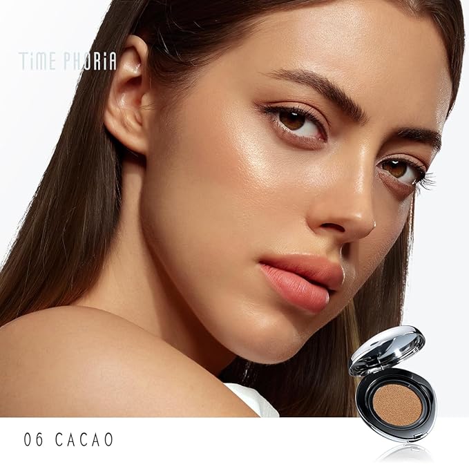 TIMEPHORIA Timeless Lumina Matte Cover Cushion Foundation -06 Cacao, Full Coverage Air Cushion, Lightweight & Natural Flawless Matte Finish, 12H Oil Control, Long-Lasting, Waterproof, Sweatproof