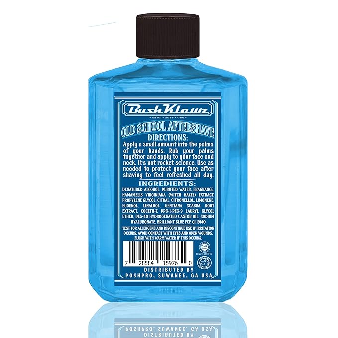 BushKlawz Active Men's Aftershave Splash with Alcohol & Witch Hazel, 200 ml (Pacific)