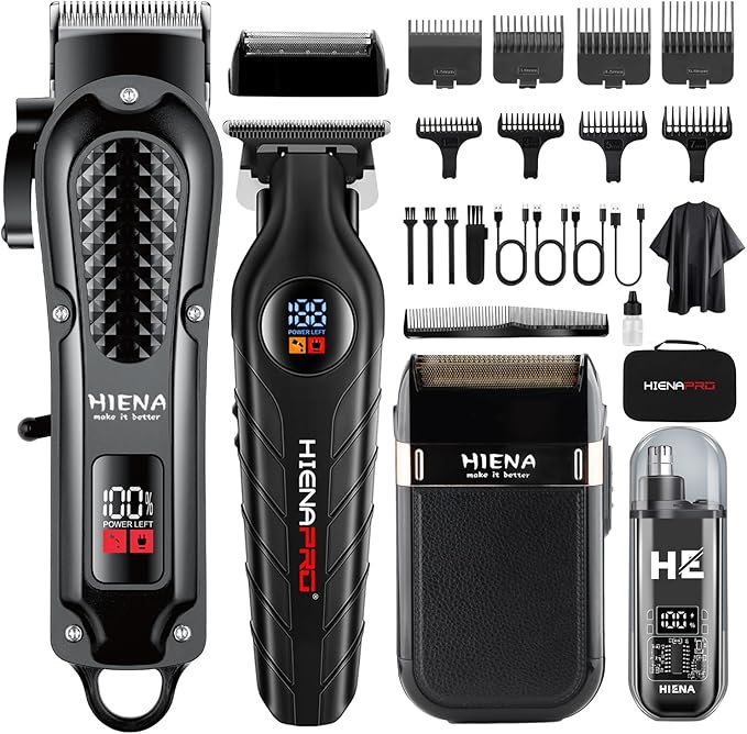 HIENA PRO Cordless Hair Clippers for Men, Barber Kit