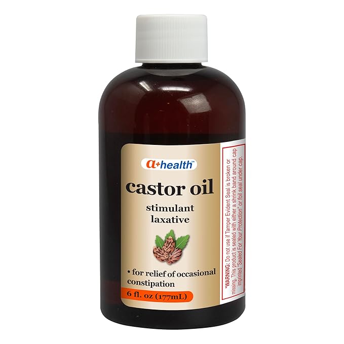 A+Health Castor Oil 100% Pure, Laxative, Skin and Hair Care 6 fl oz